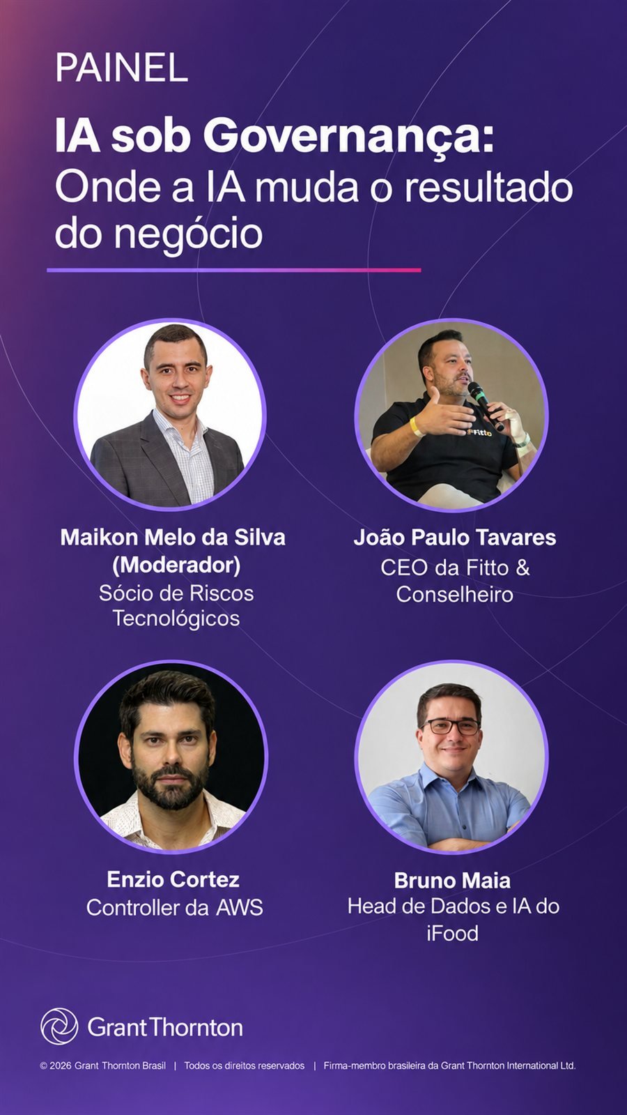 Painel IA sob Governança na Grant Thornton com Bruno Maia
